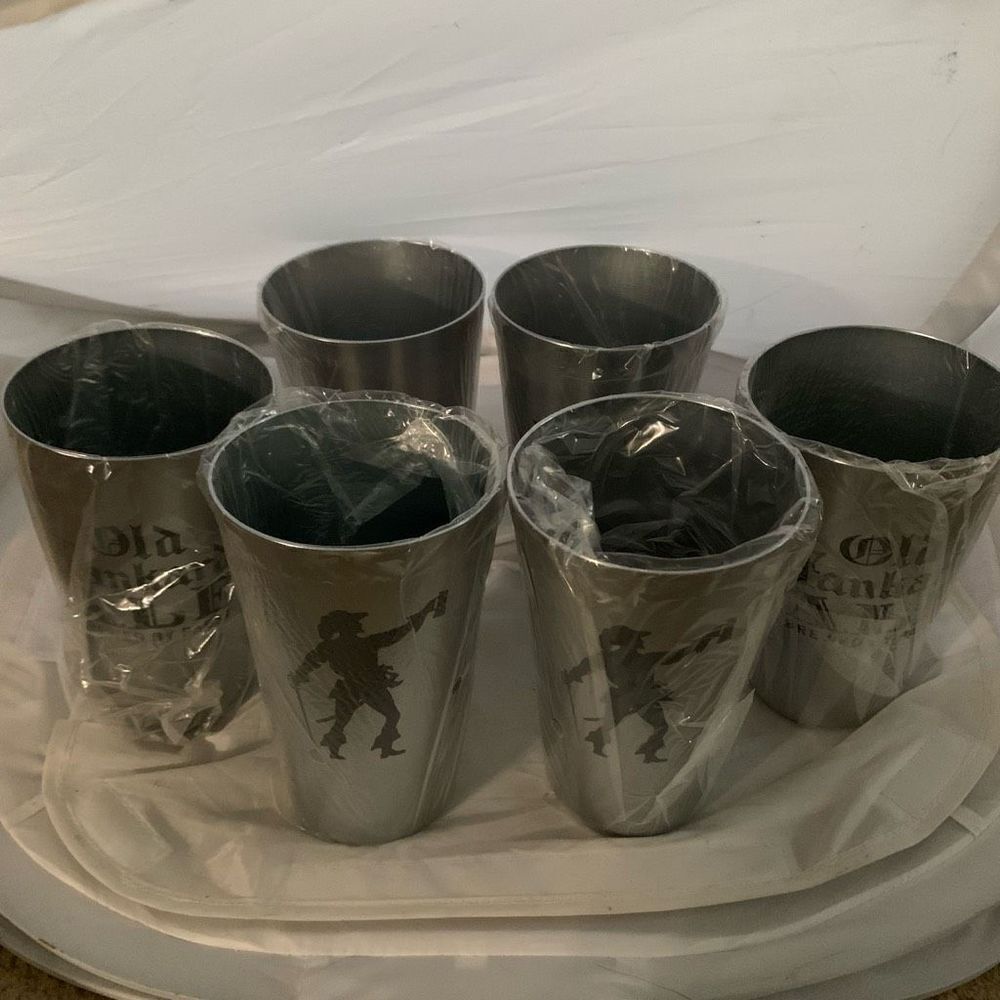 Pabst Old Tankard Ale Set Of 6 Aluminum Cups *New*